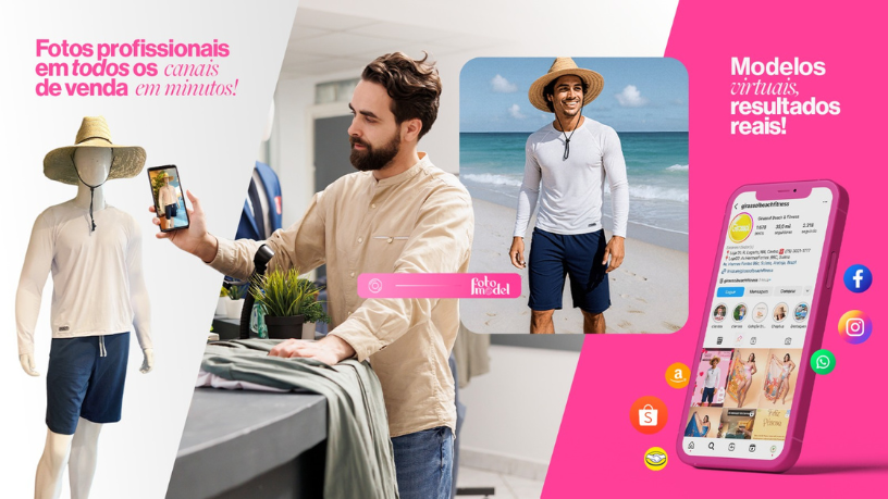 Testar suas peças com inteligência artificial é mais fácil com o FotoModel.