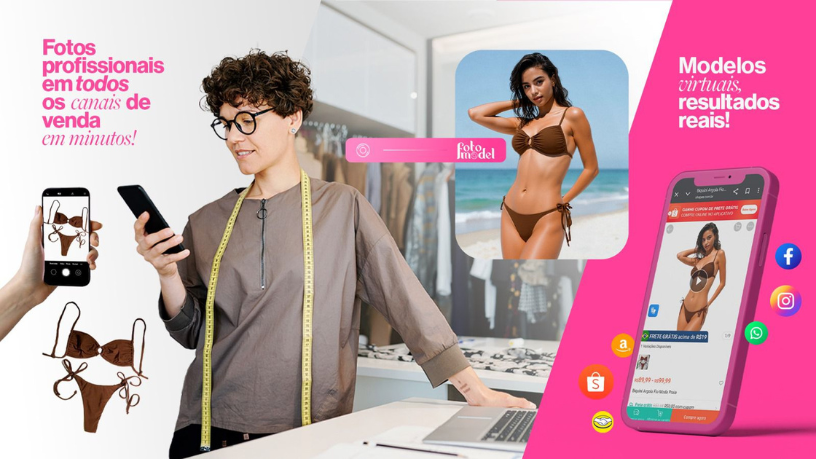 FotoModel permite realizar testes visuais com IA antes mesmo da produção, otimizando decisões de coleção.